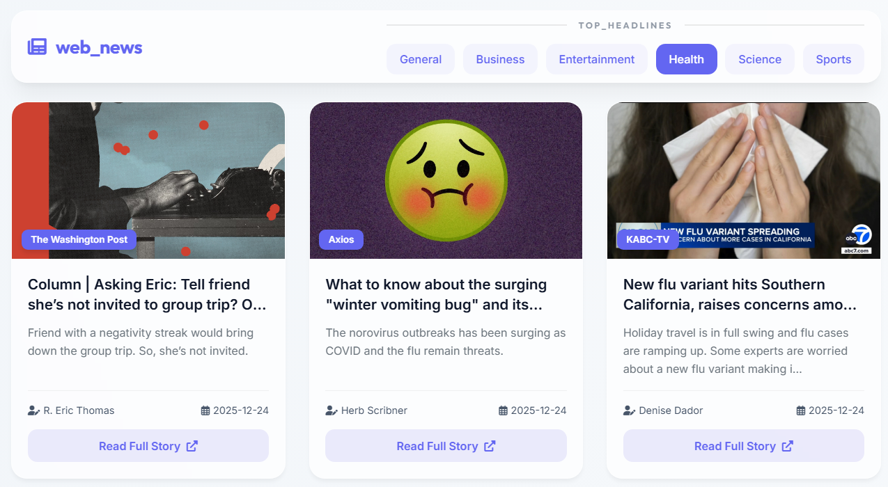 Web News Screenshot